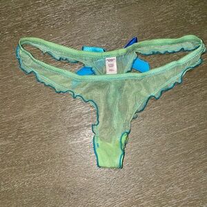 Victoria's Secret Green and Blue Lace Panty
